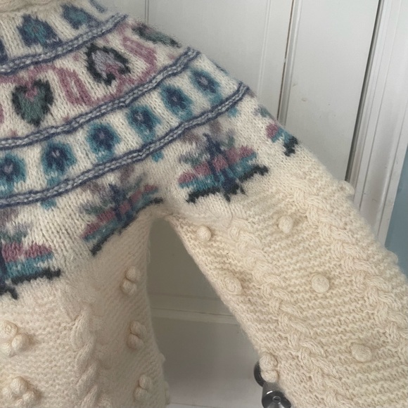 Woolrich Chunky Knit Fairisle Sweater Wool Vintage Small Cottagecore Grandma Ski - Picture 5 of 11